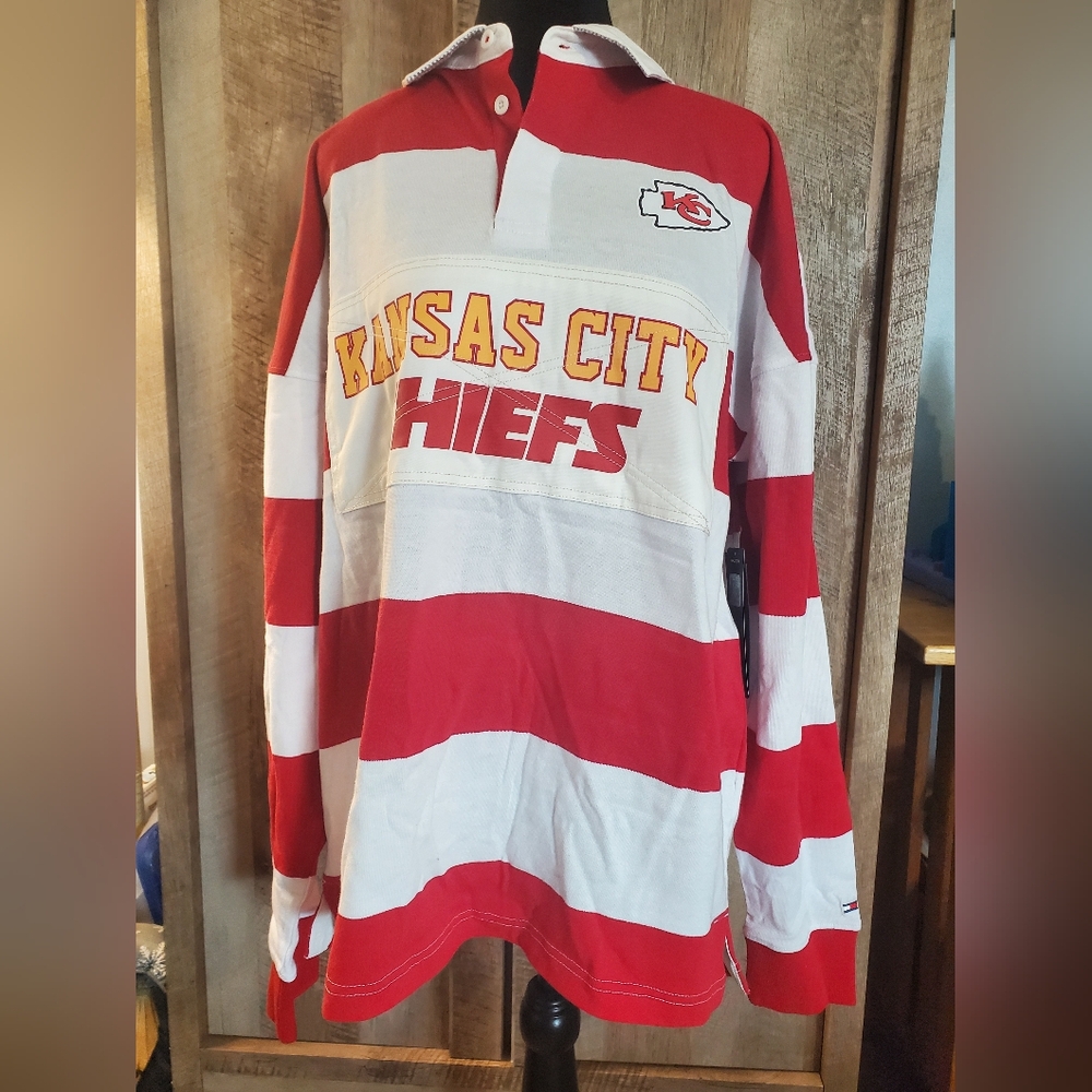 NEW Tommy Hilfiger Kansas City Chiefs KC Chiefs Mens Large Long Sleeve Shirt